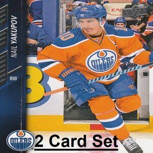 Nail Yakupov Edmonton Oilers NHL Hockey Card Collection - 2 Card Set